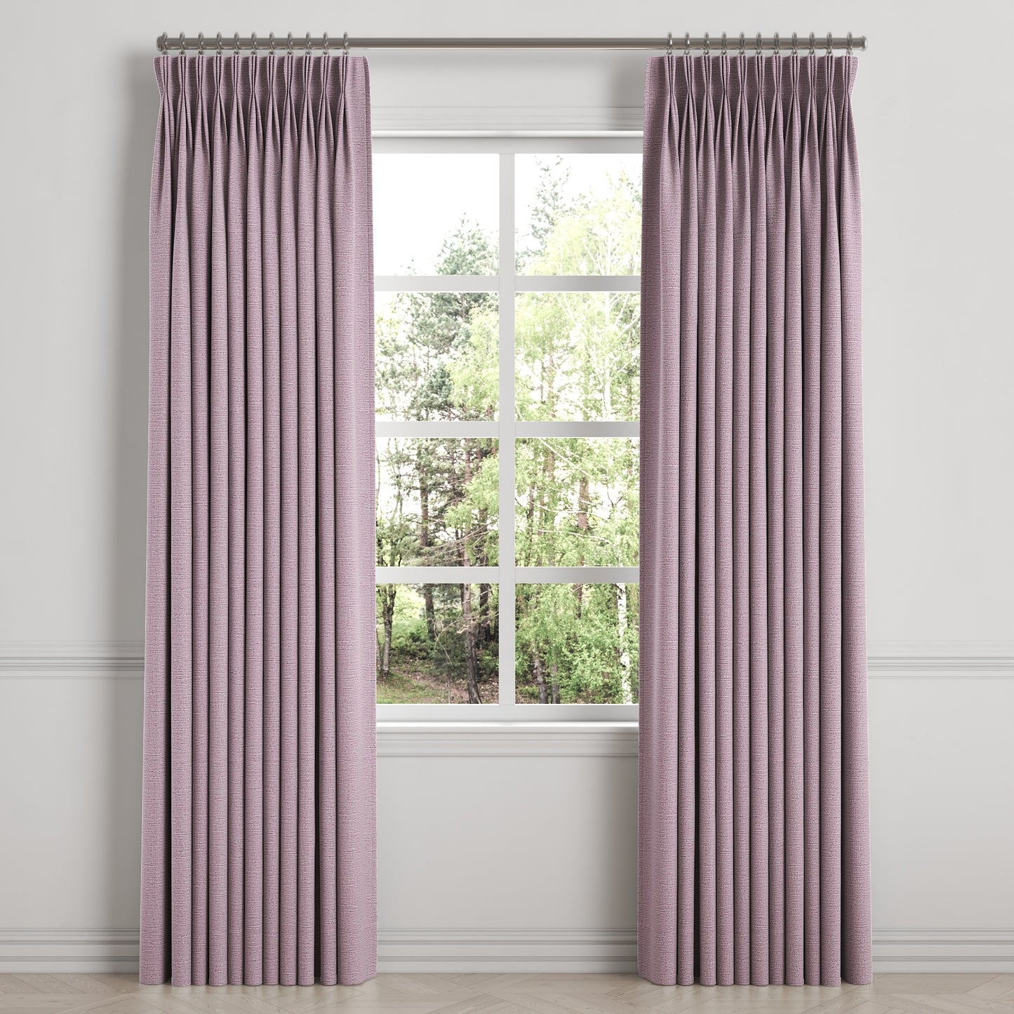 Pinch Pleat Drapery in Slubby Linen - Plum