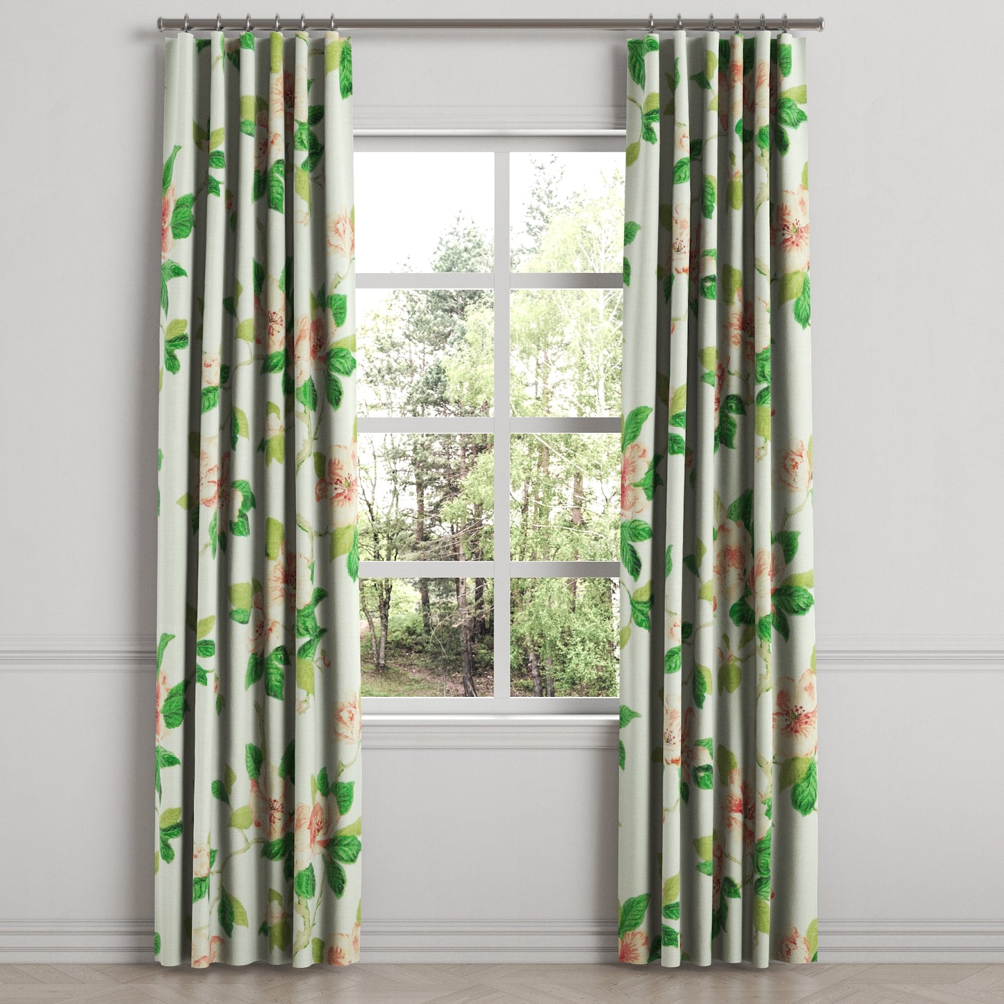 Convertible Drapery in Grandma's Floral - Coral