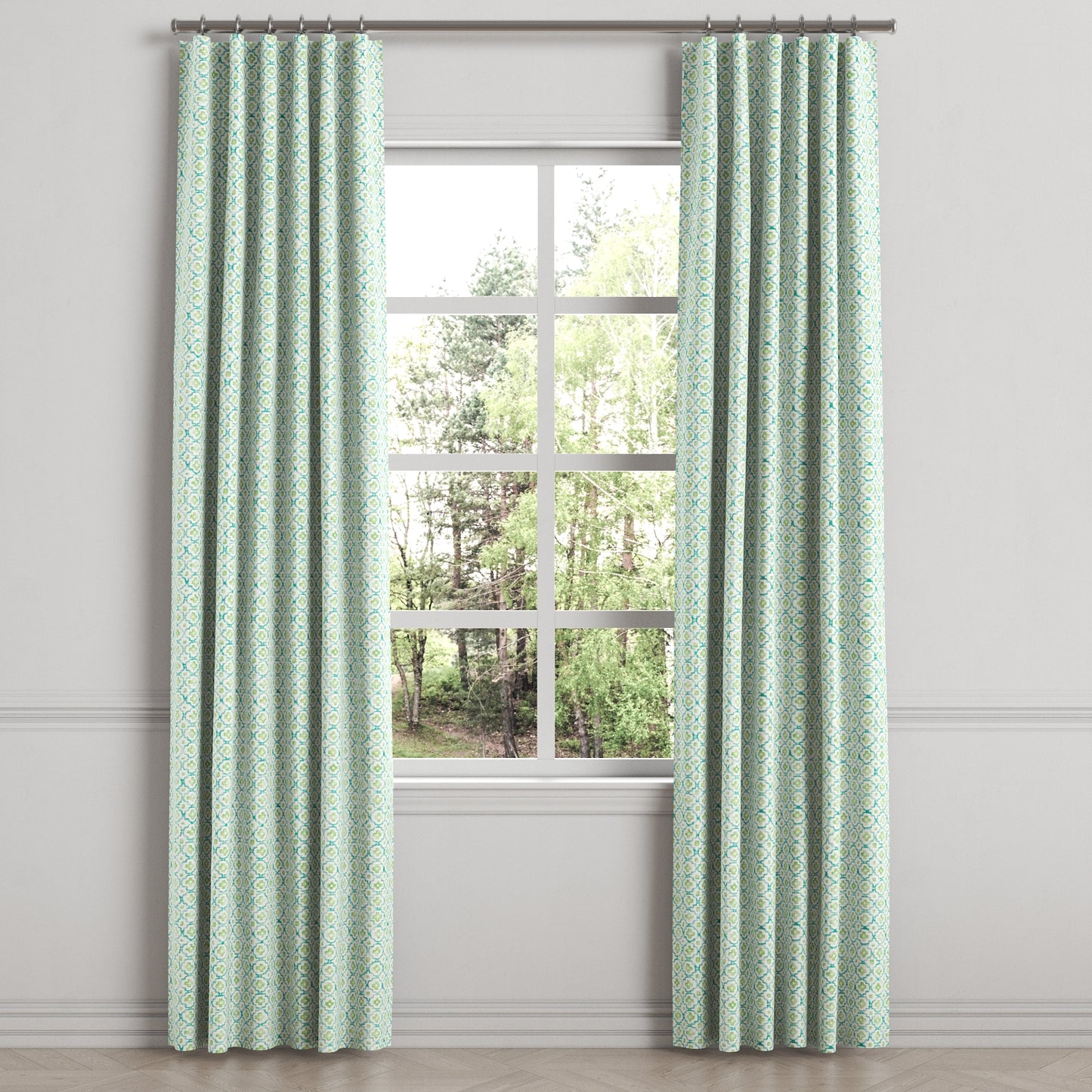 Convertible Drapery in Positive Print - Emerald