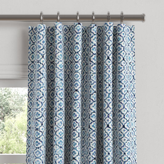 Convertible Drapery in Positive Print - Azure