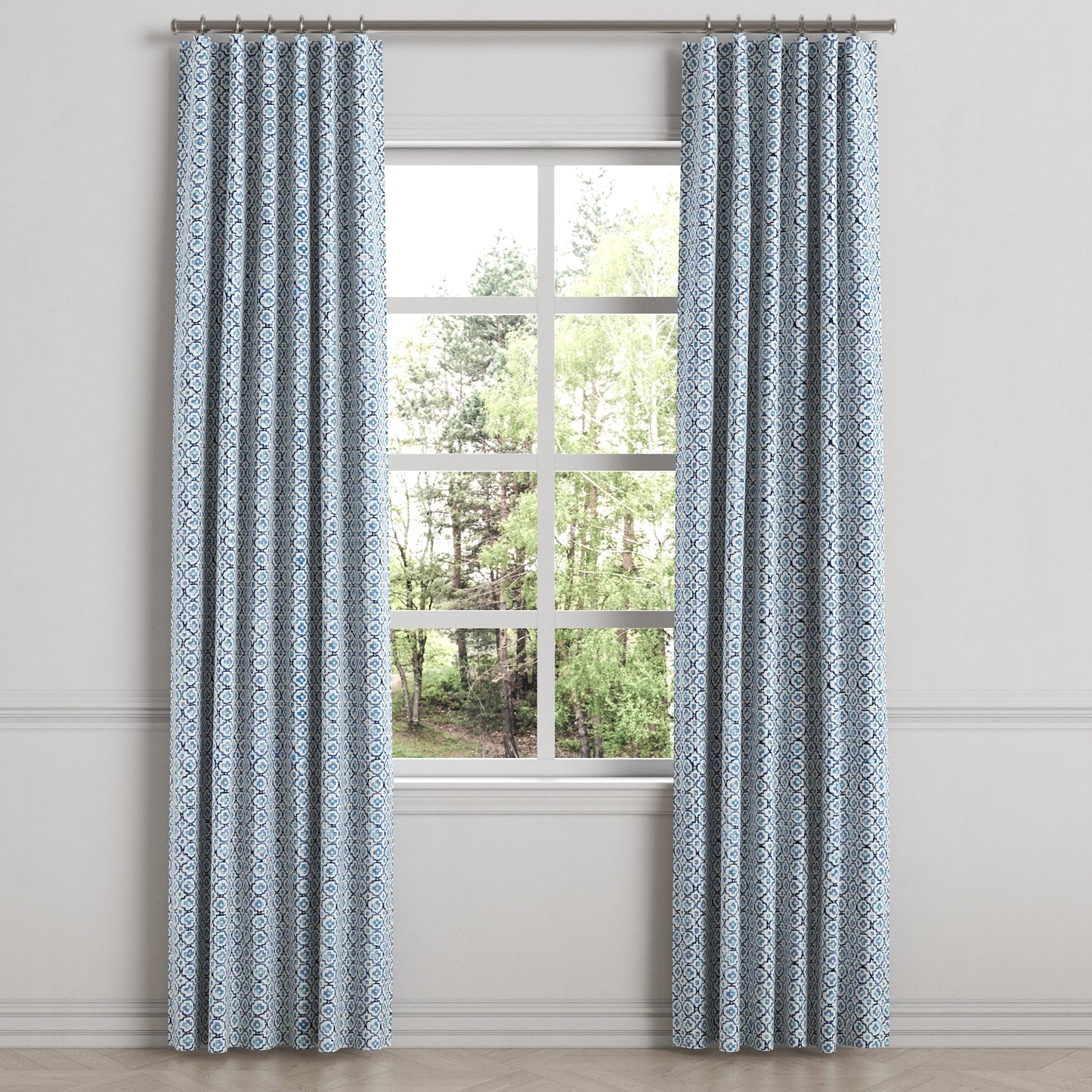 Convertible Drapery in Positive Print - Azure