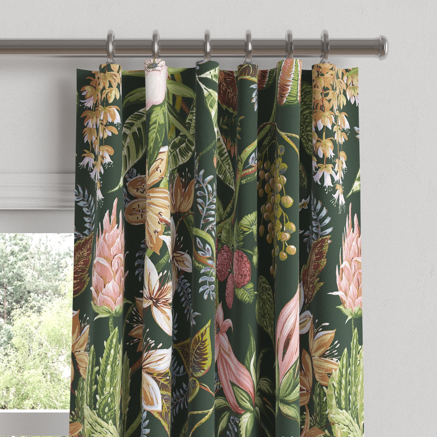 Convertible Drapery in Botanical - Forest