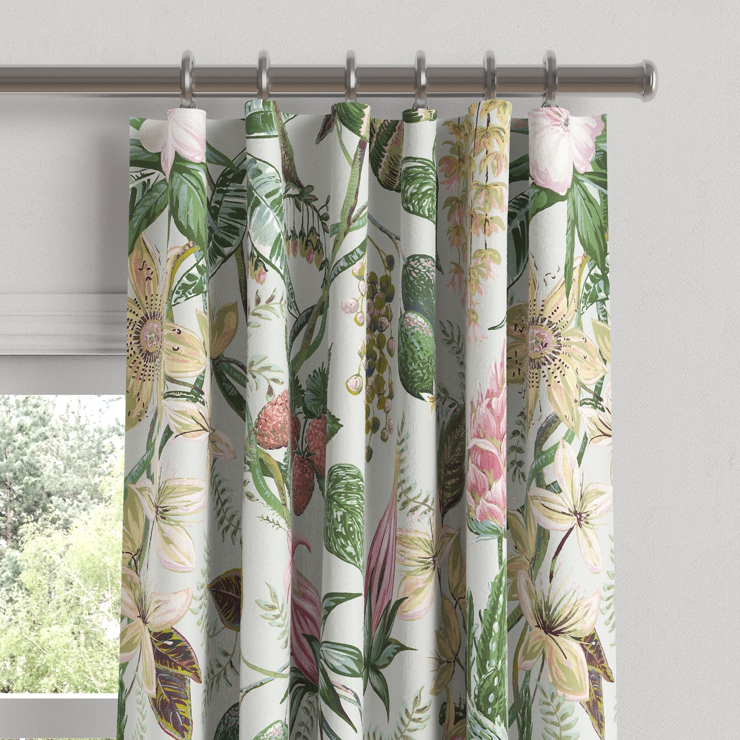 Convertible Drapery in Botanical - Seamist