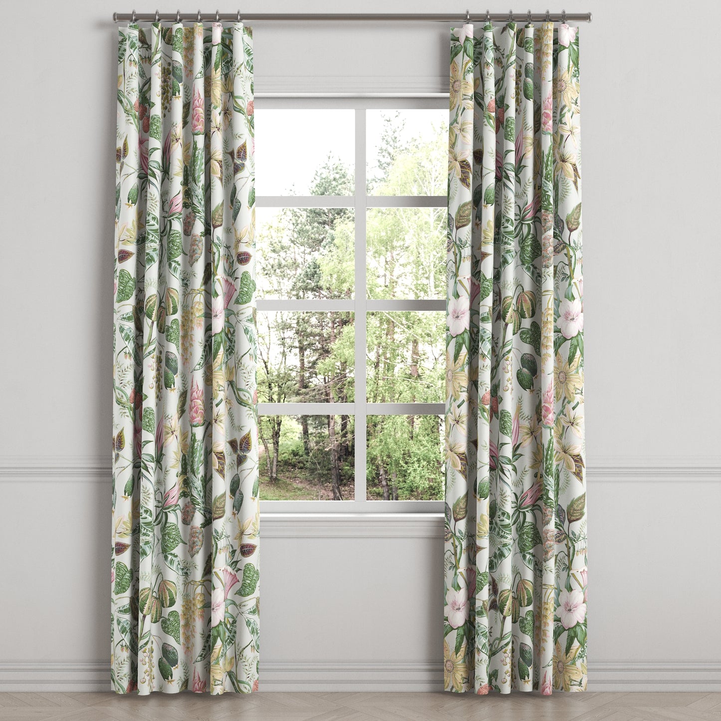 Convertible Drapery in Botanical - Seamist