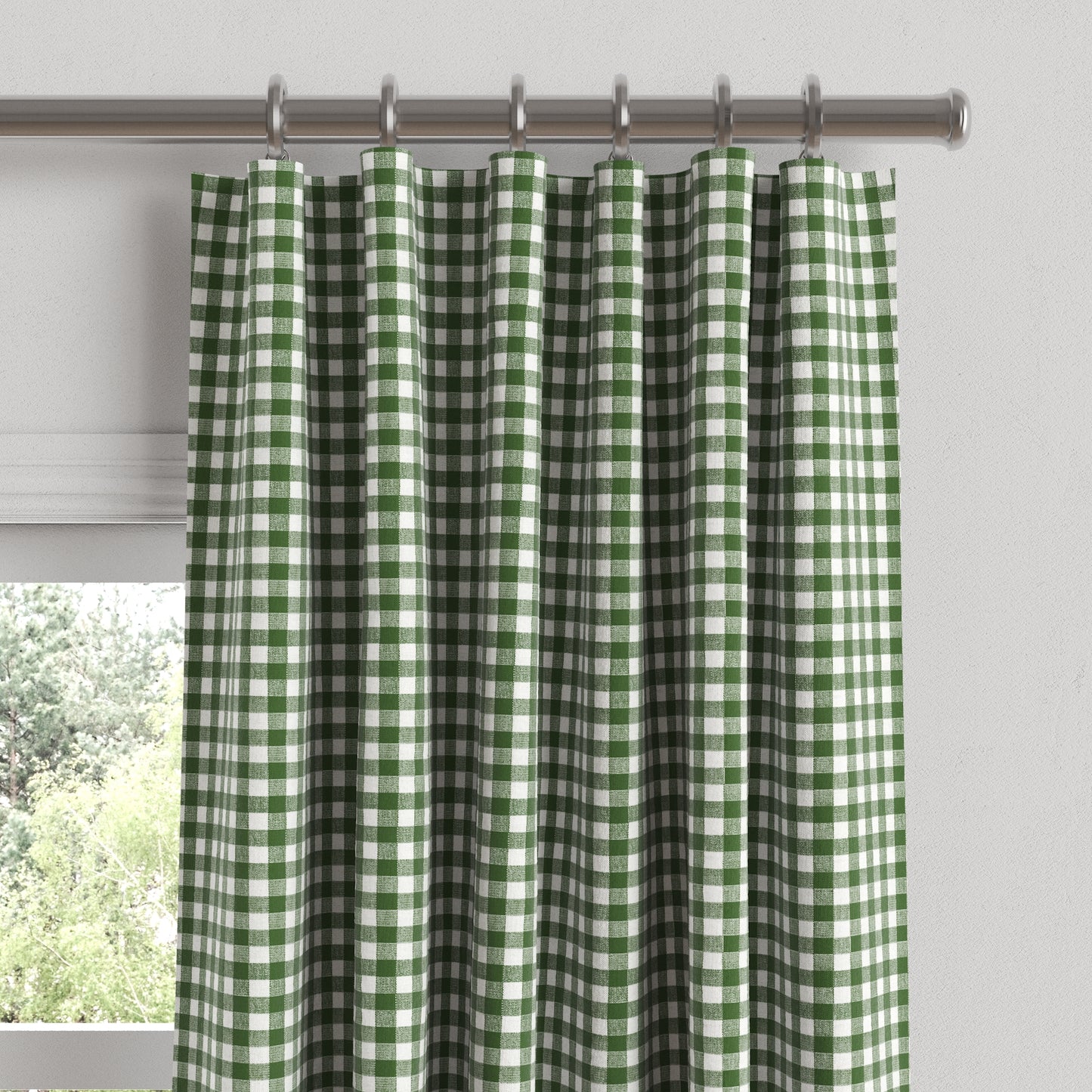 Convertible Drapery in Gingham - Fir