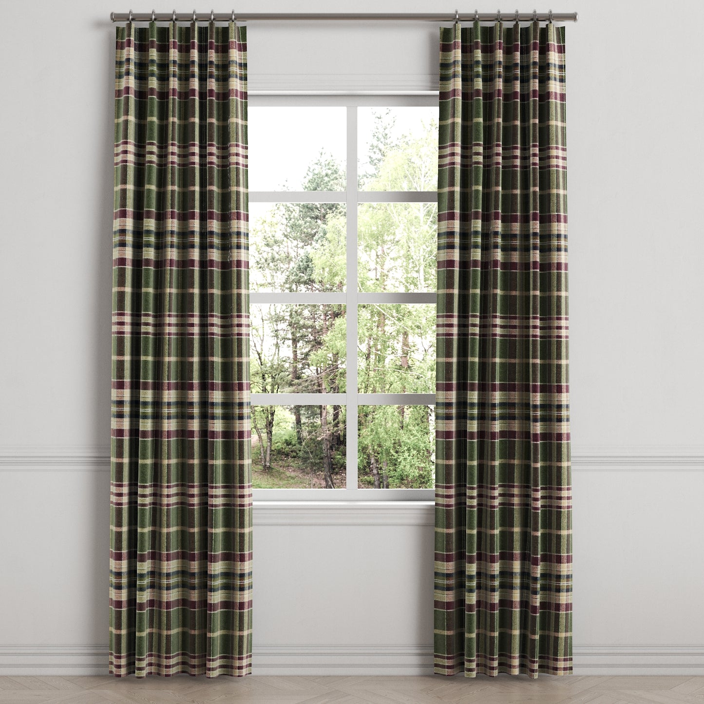Convertible Drapery in Tartan - Evergreen