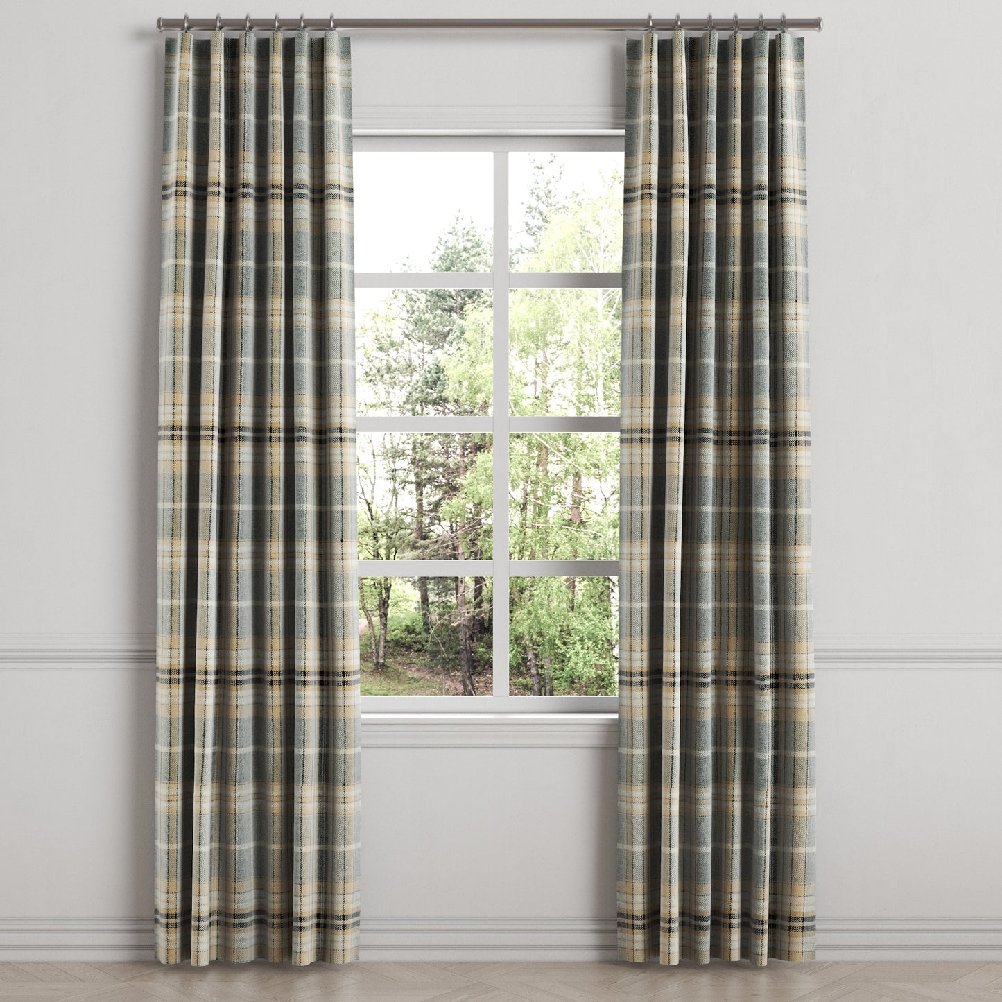 Convertible Drapery in Tartan - Thunder