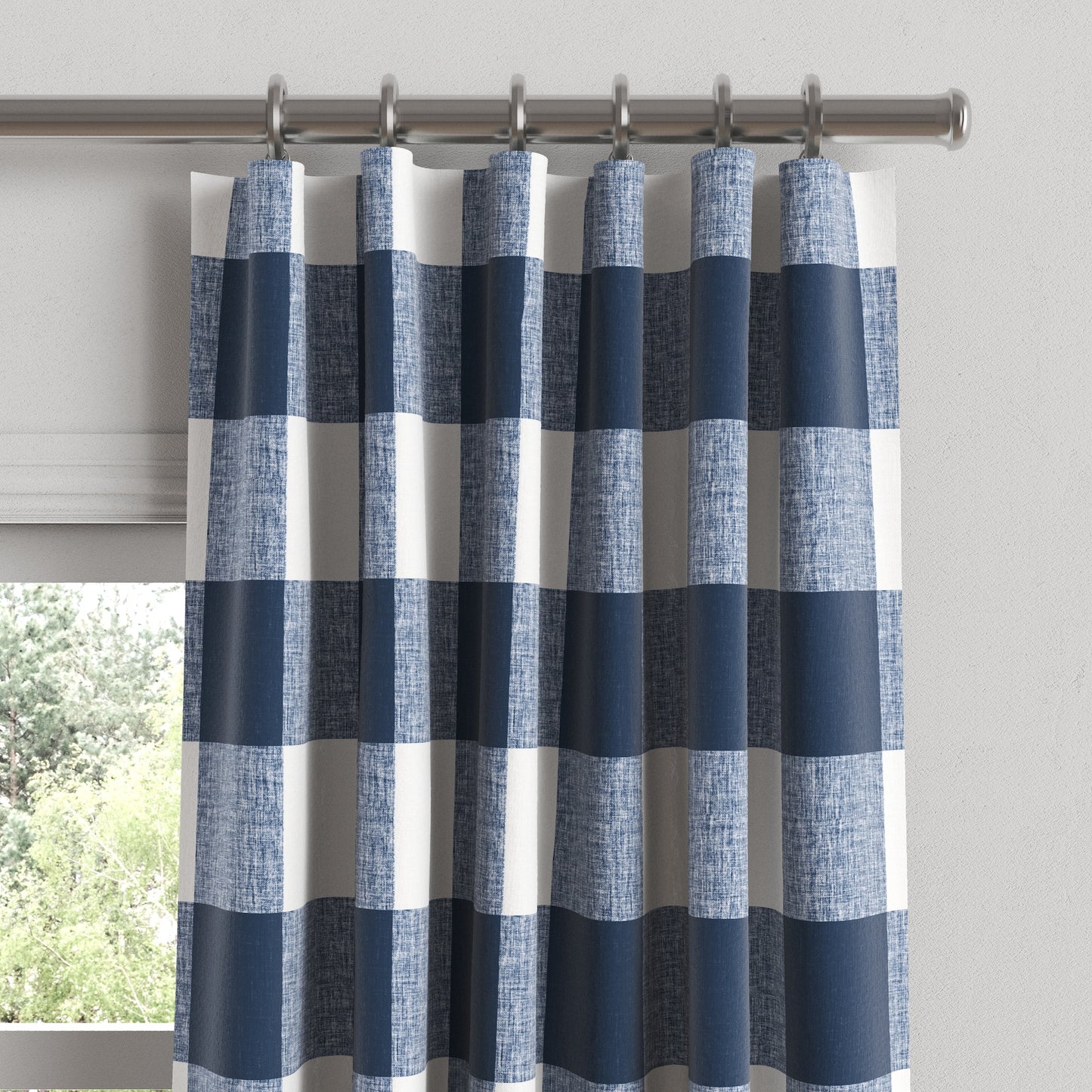 Convertible Drapery in Buffalo Check - Navy