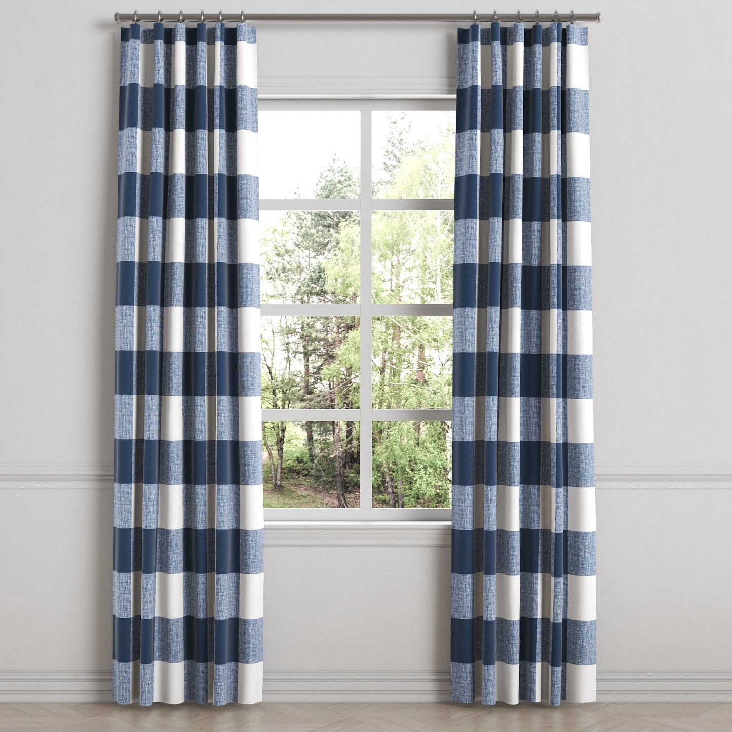 Convertible Drapery in Buffalo Check - Navy