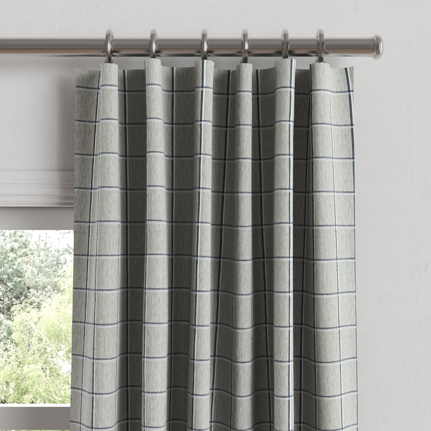 Convertible Drapery in Check With Me - Feather