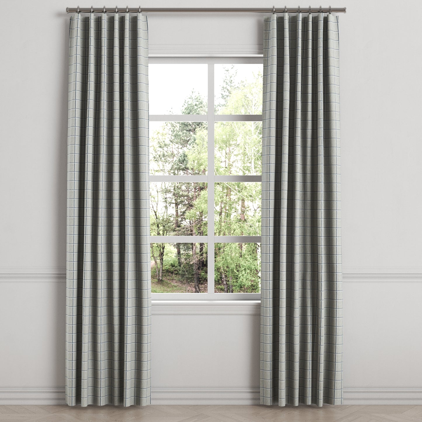 Convertible Drapery in Check With Me - Feather