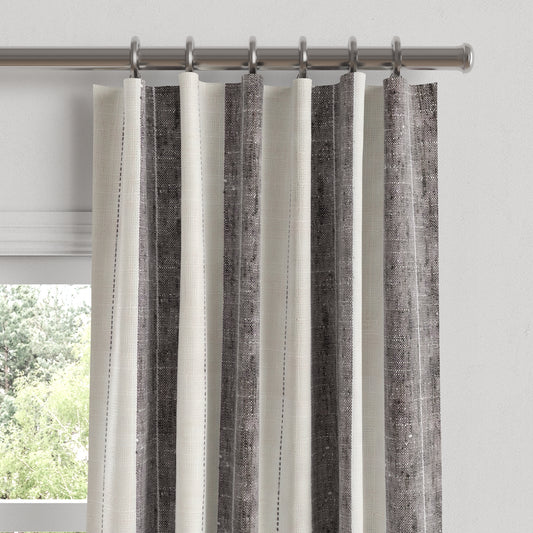 Convertible Drapery in French Laundry Stripe - Midnights