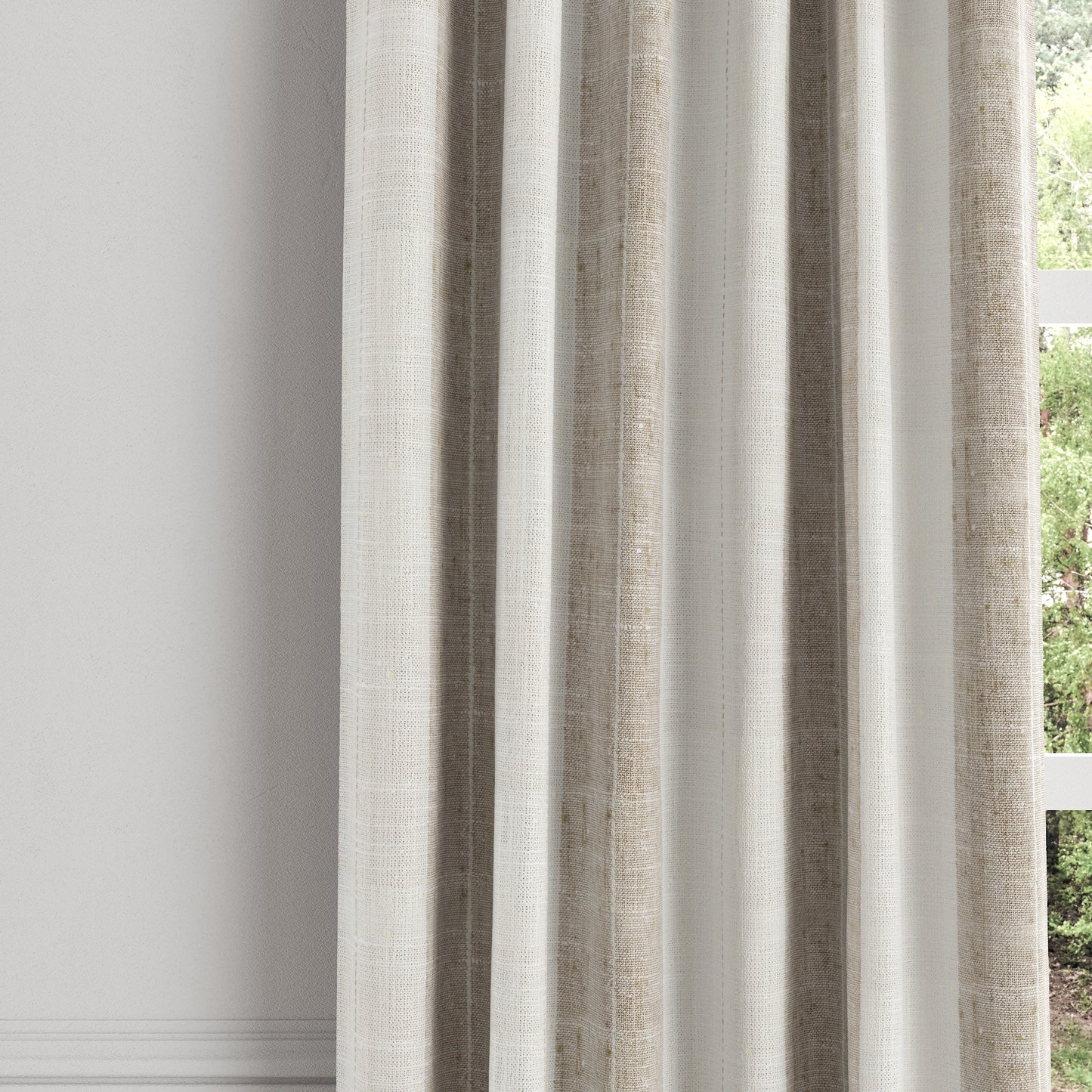 Convertible Drapery in French Laundry Stripe - Champagne