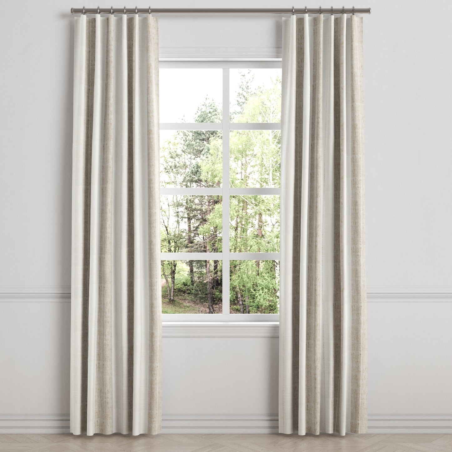 Convertible Drapery in French Laundry Stripe - Champagne