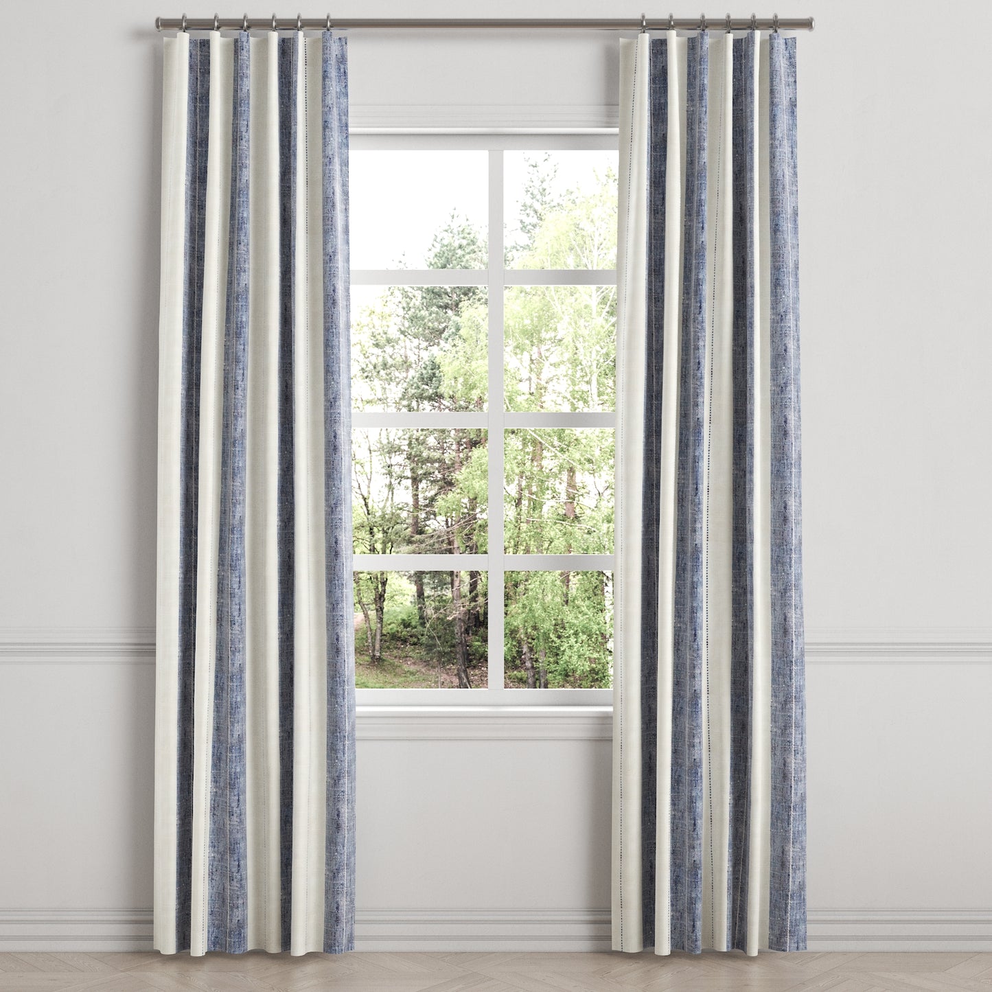 Convertible Drapery in French Laundry Stripe - Navy