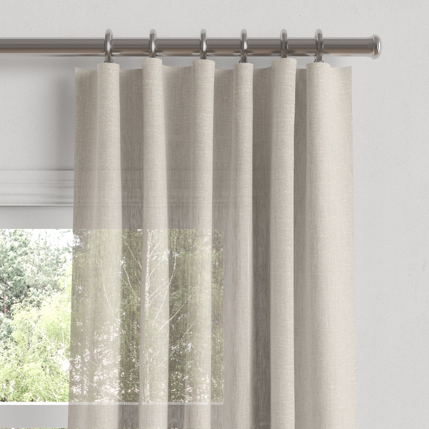 Convertible Drapery in Linen Sheer - Ivory