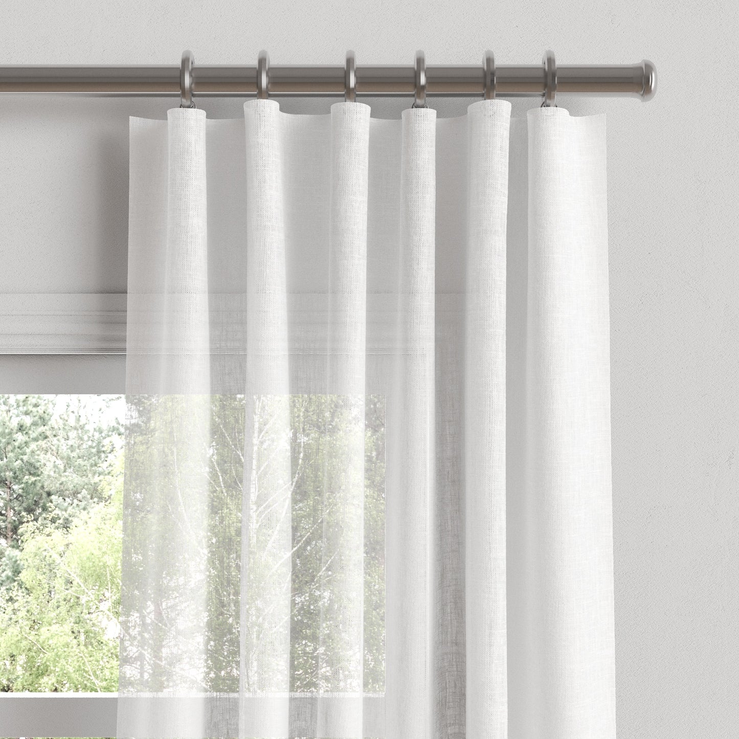 Convertible Drapery in Linen Sheer - Optic White
