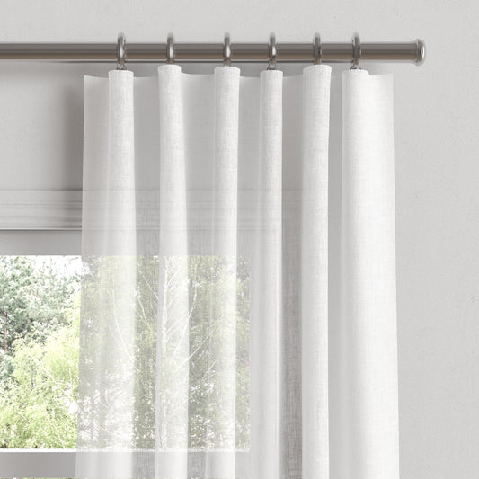 Convertible Drapery in Linen Sheer - Optic White