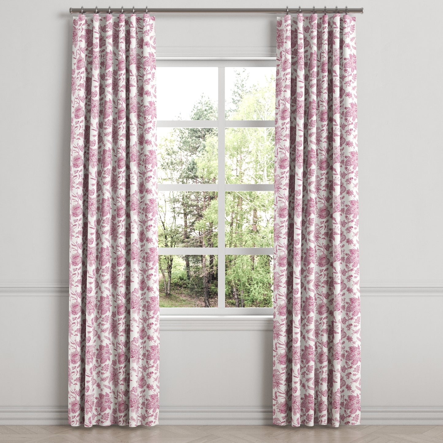 Convertible Drapery in Toile - Strawberry