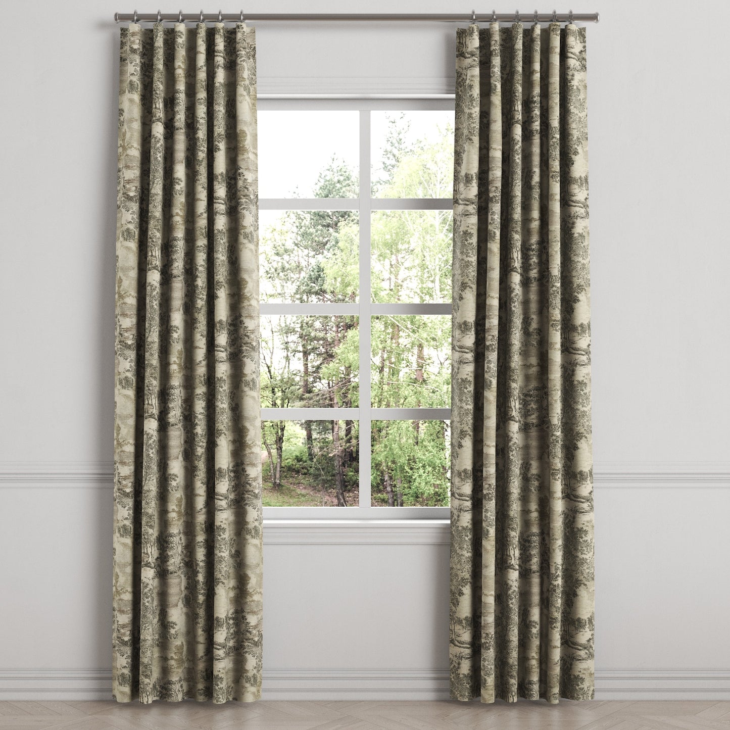 Convertible Drapery in Country Toile - Onyx