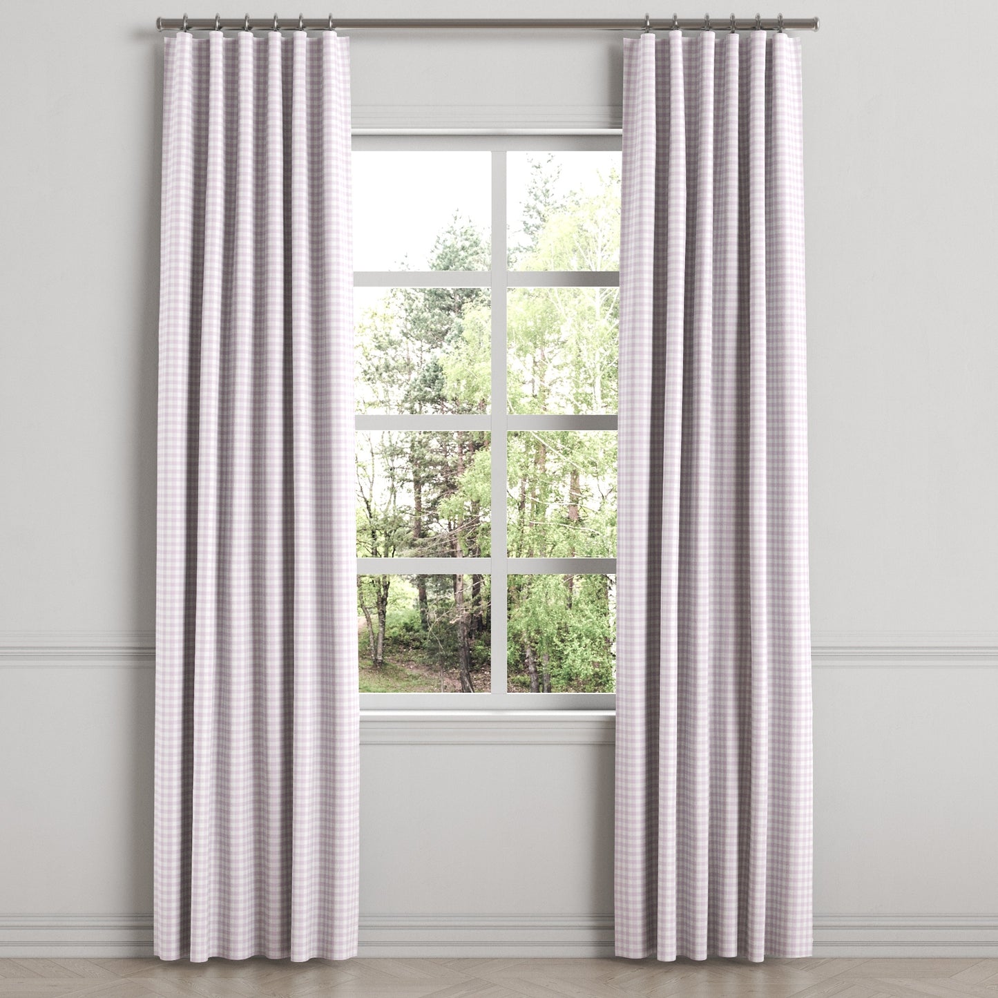 Convertible Drapery in Gingham - Lilac