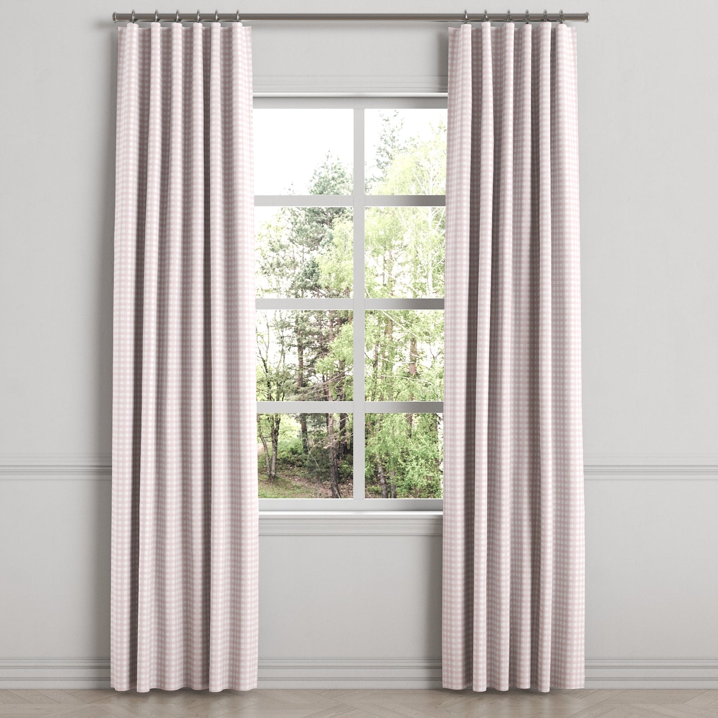 Convertible Drapery in Gingham - Light Pink