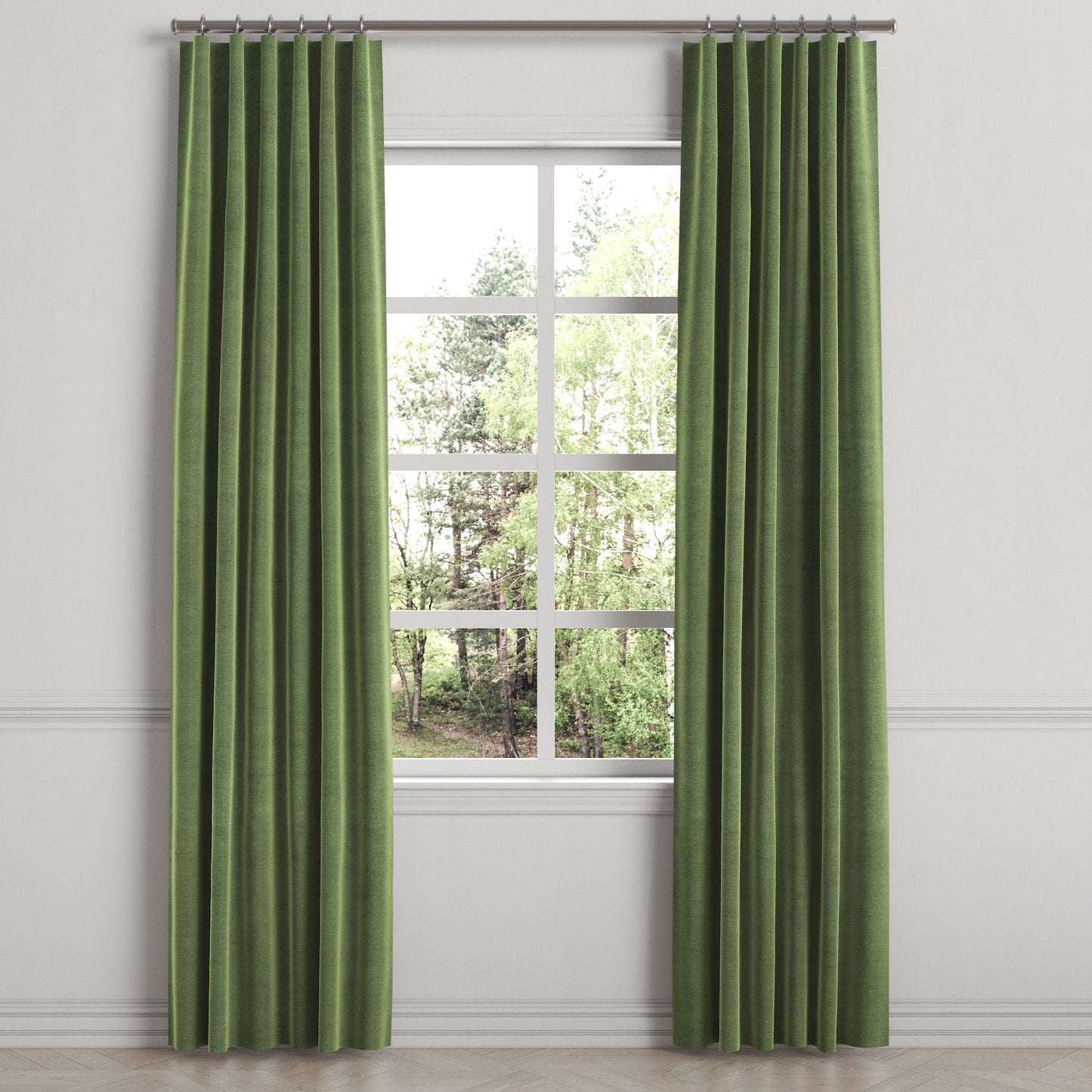 Convertible Drapery in Classic Velvet - Aloe