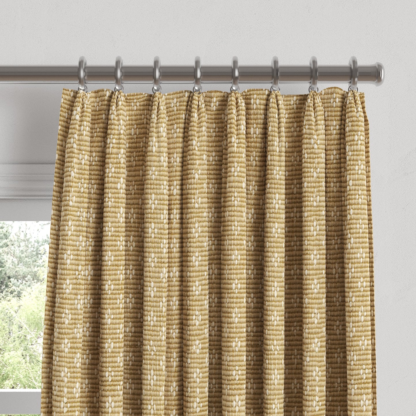 Euro Pleat Drapery in Ditsy - Saddle