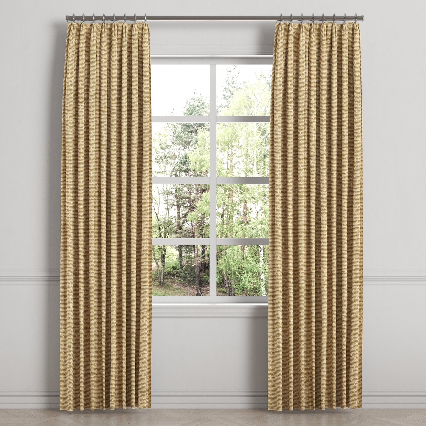 Euro Pleat Drapery in Ditsy - Saddle