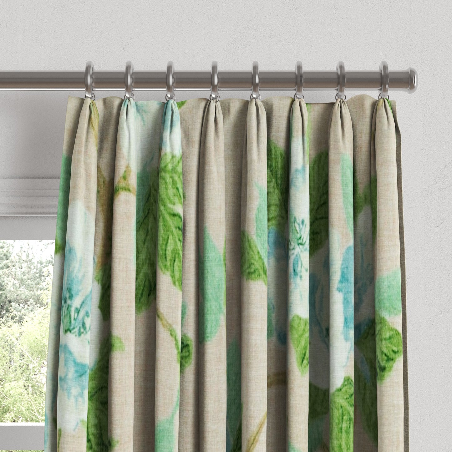 Euro Pleat Drapery in Grandma's Floral - Pink