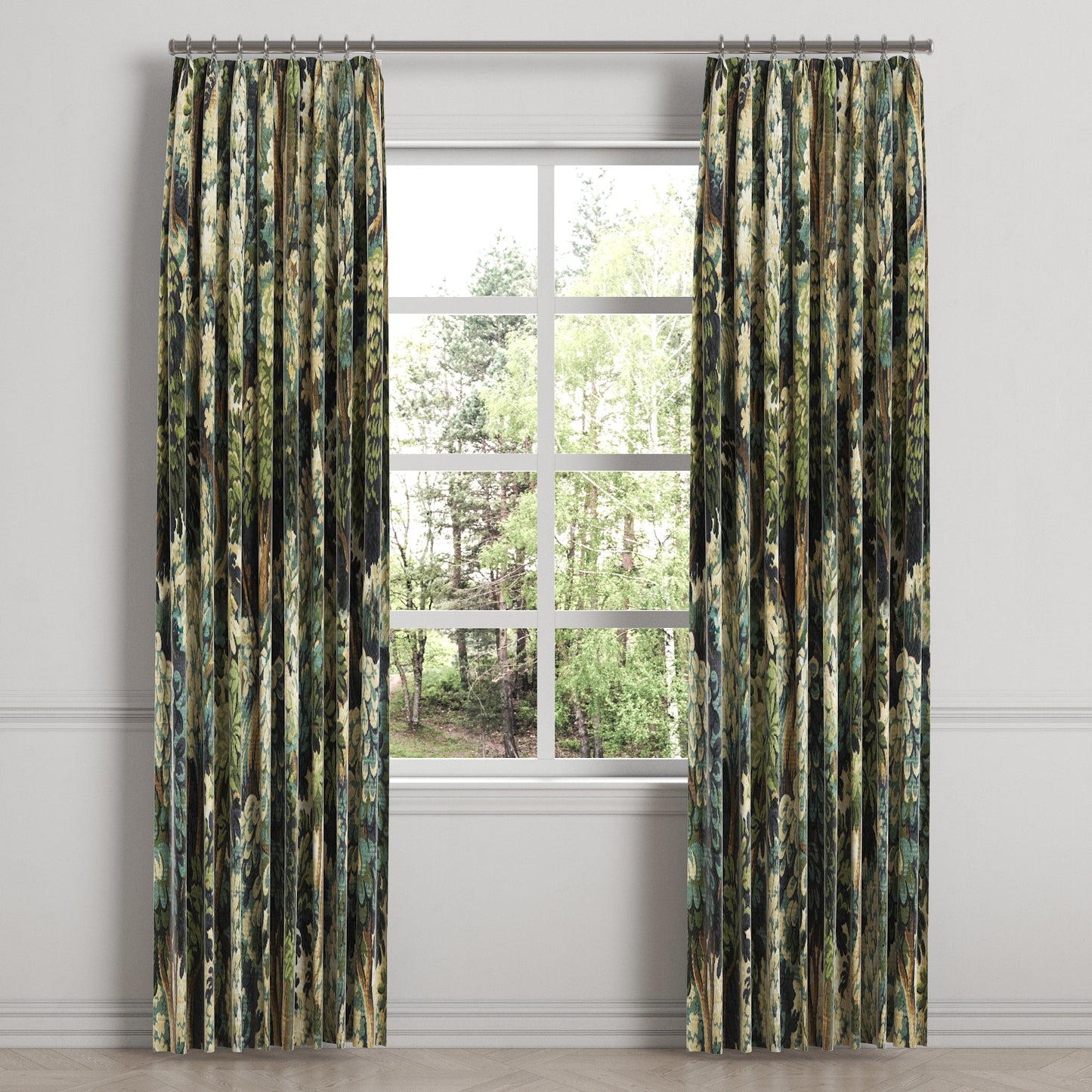 Euro Pleat Drapery in Enchanted Forest - Peridot