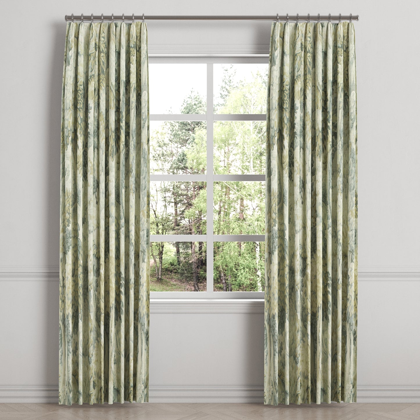 Euro Pleat Drapery in Enchanted Forest - Mineral