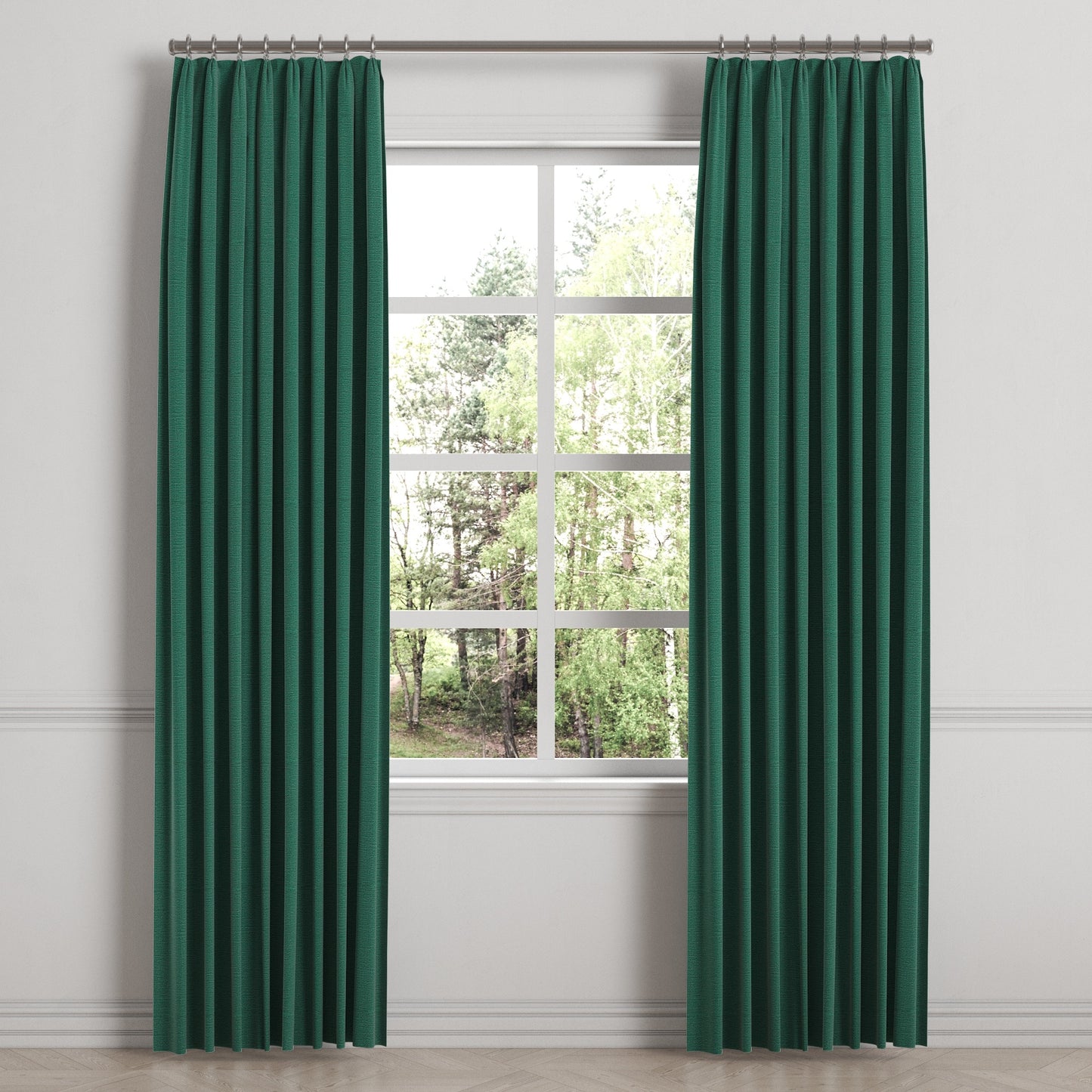Euro Pleat Drapery in Slubby Linen - Spruce