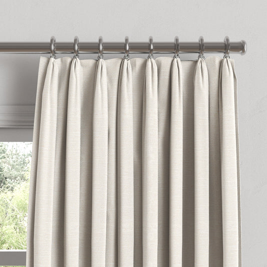 Euro Pleat Drapery in Slubby Linen - White