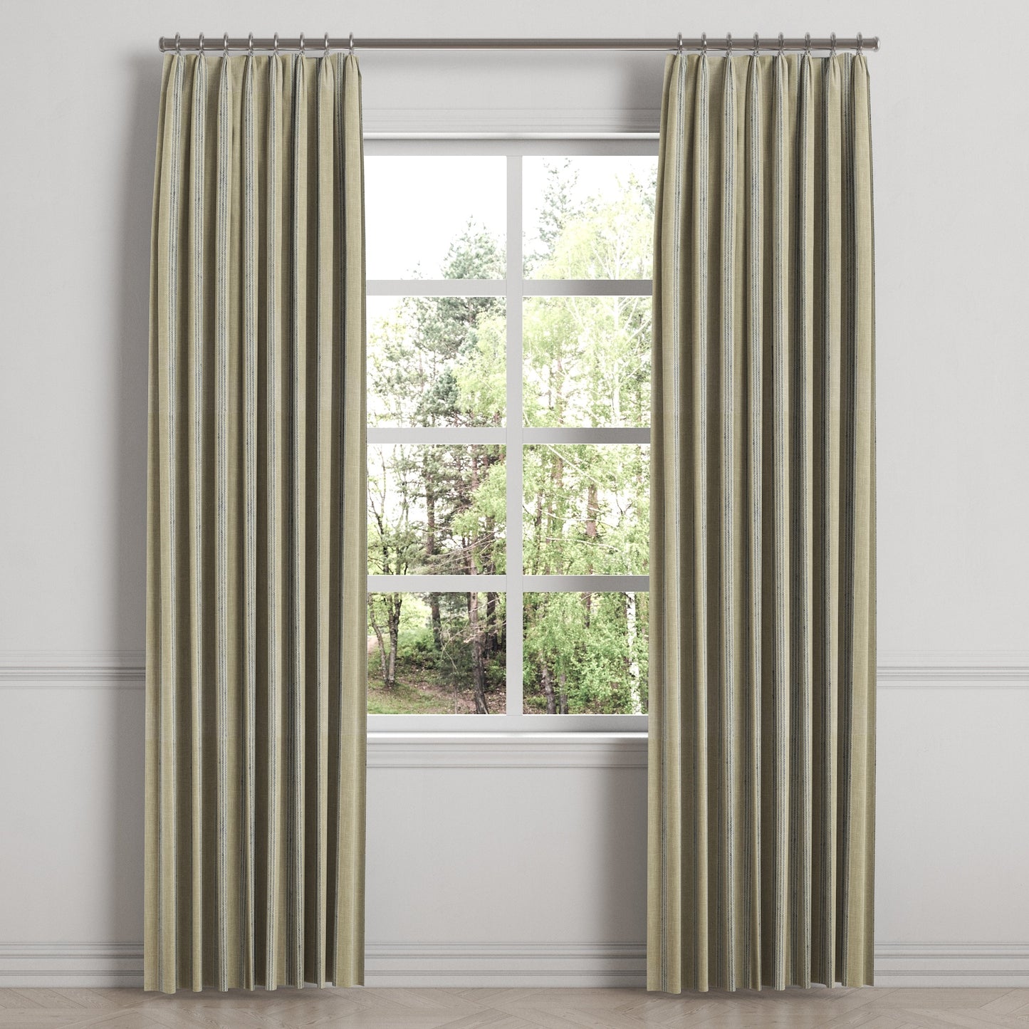Euro Pleat Drapery in Nautical Stripes - Shoreline