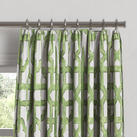 Euro Pleat Drapery in Trellis Like It Is - Meadow