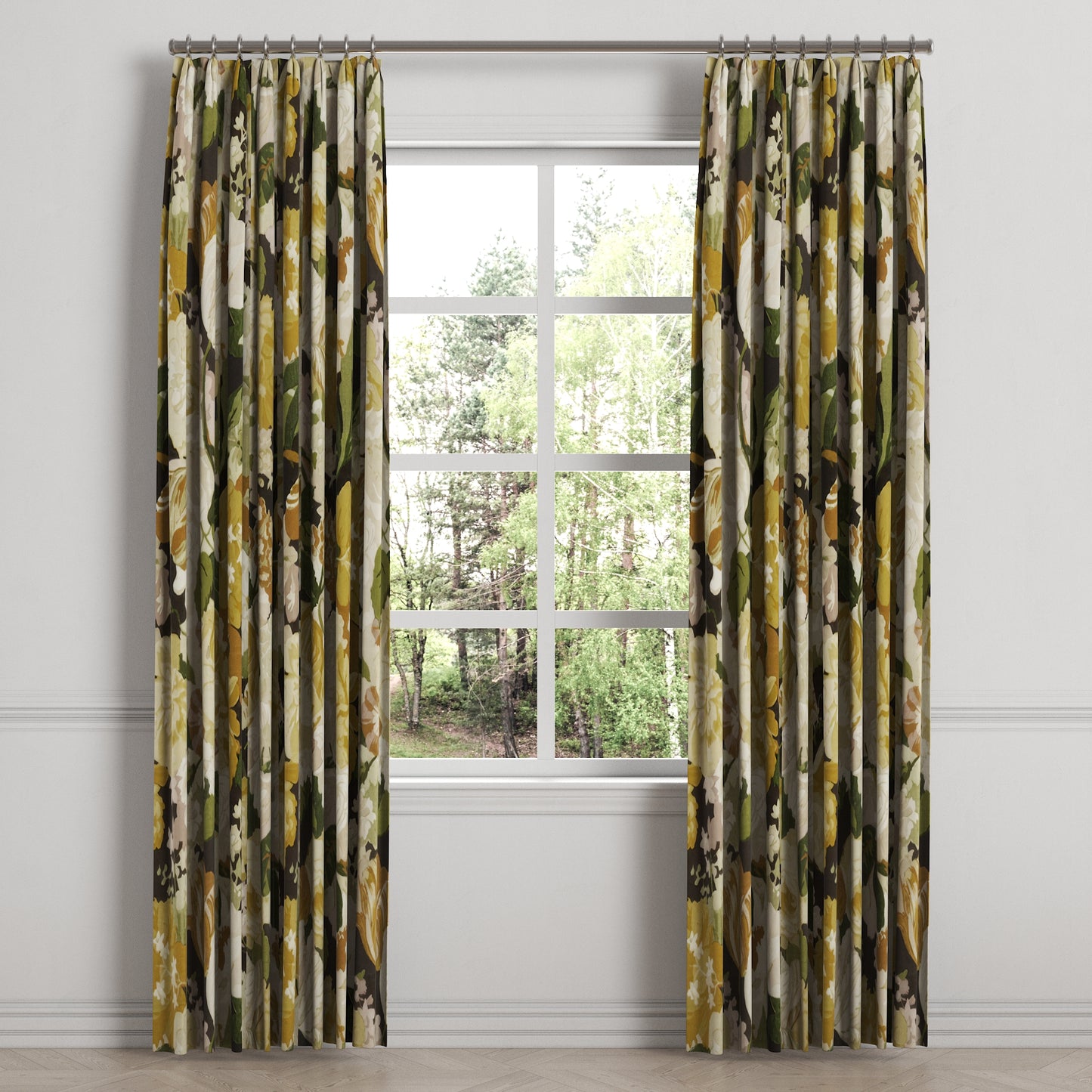 Euro Pleat Drapery in Garden Tea Time - Moonglow