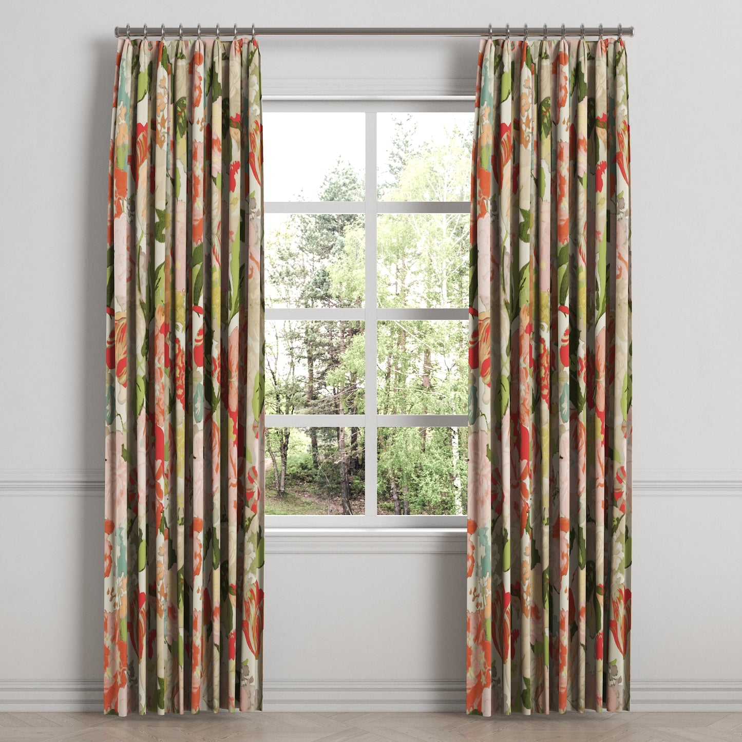 Euro Pleat Drapery in Garden Tea Time - Pink