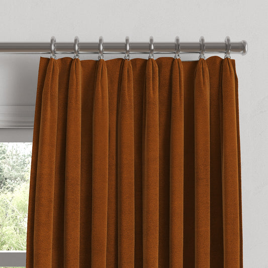 Euro Pleat Drapery in Classic Velvet - Amber