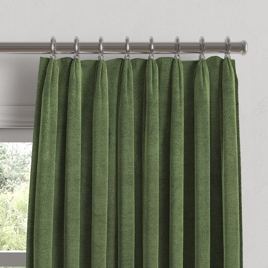 Euro Pleat Drapery in Classic Velvet - Aloe