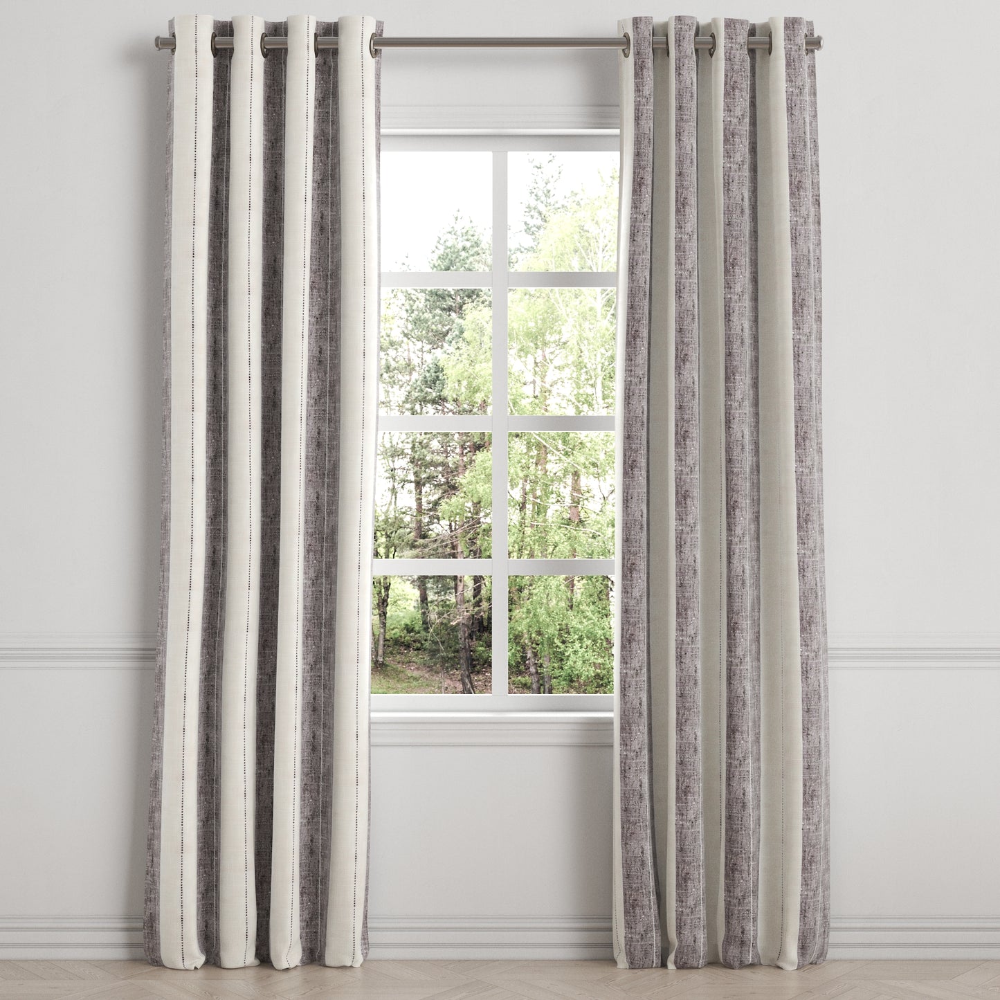 Grommet Drapery in French Laundry Stripe - Midnights