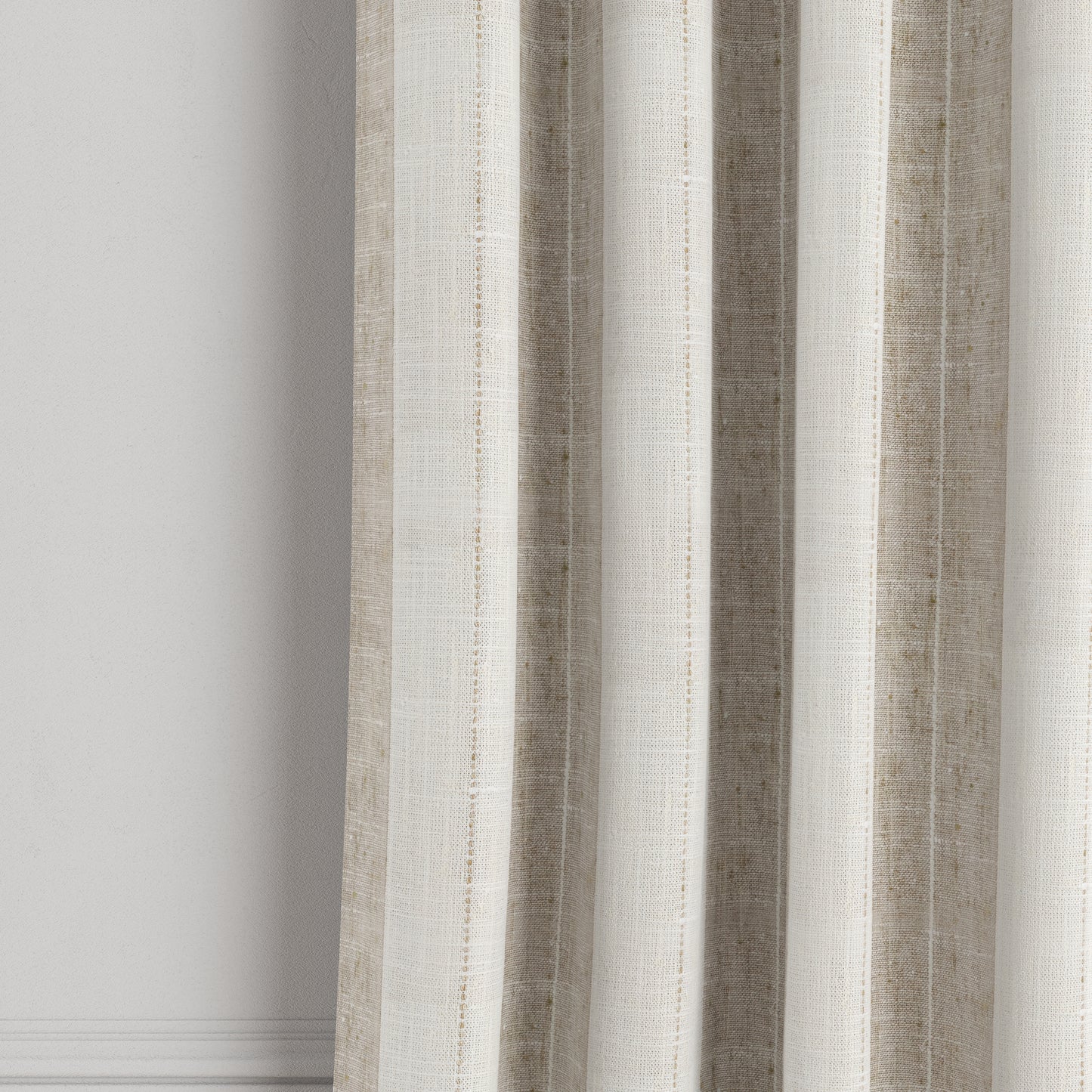 Grommet Drapery in French Laundry Stripe - Champagne