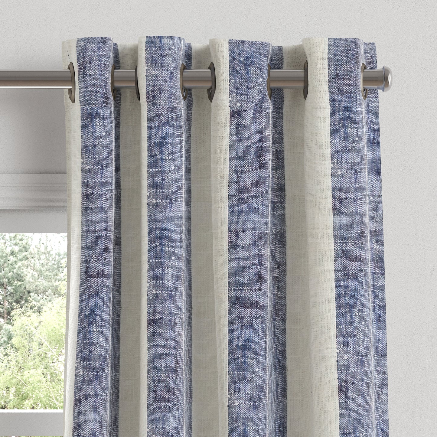 Grommet Drapery in French Laundry Stripe - Navy