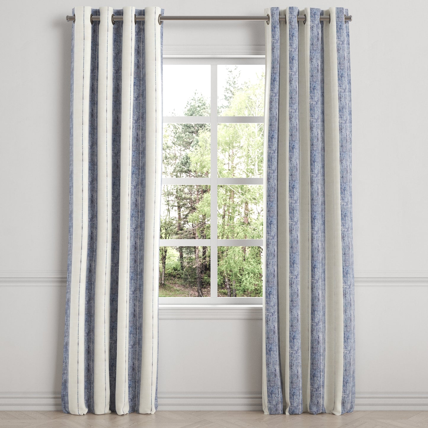 Grommet Drapery in French Laundry Stripe - Navy