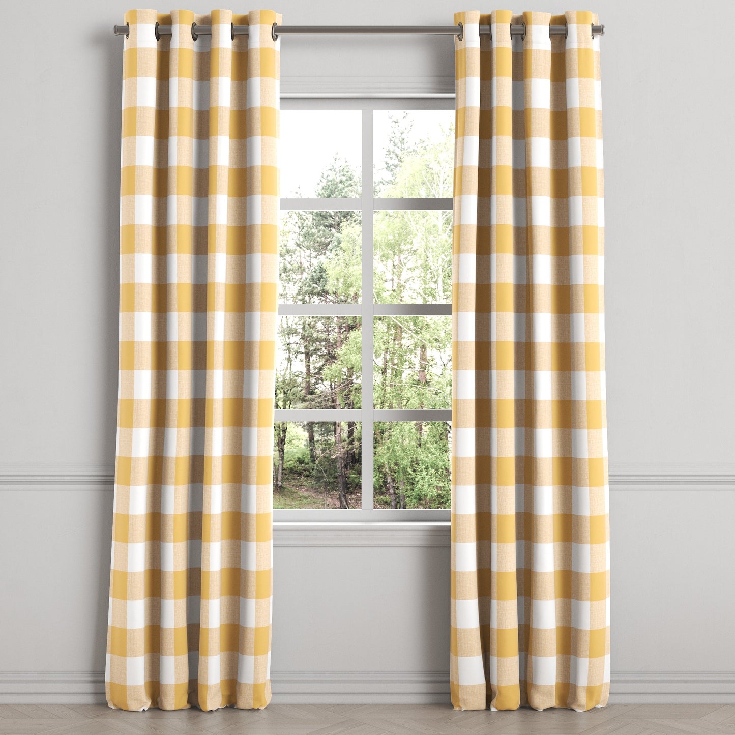 Grommet Drapery in Buffalo Check - Sunny