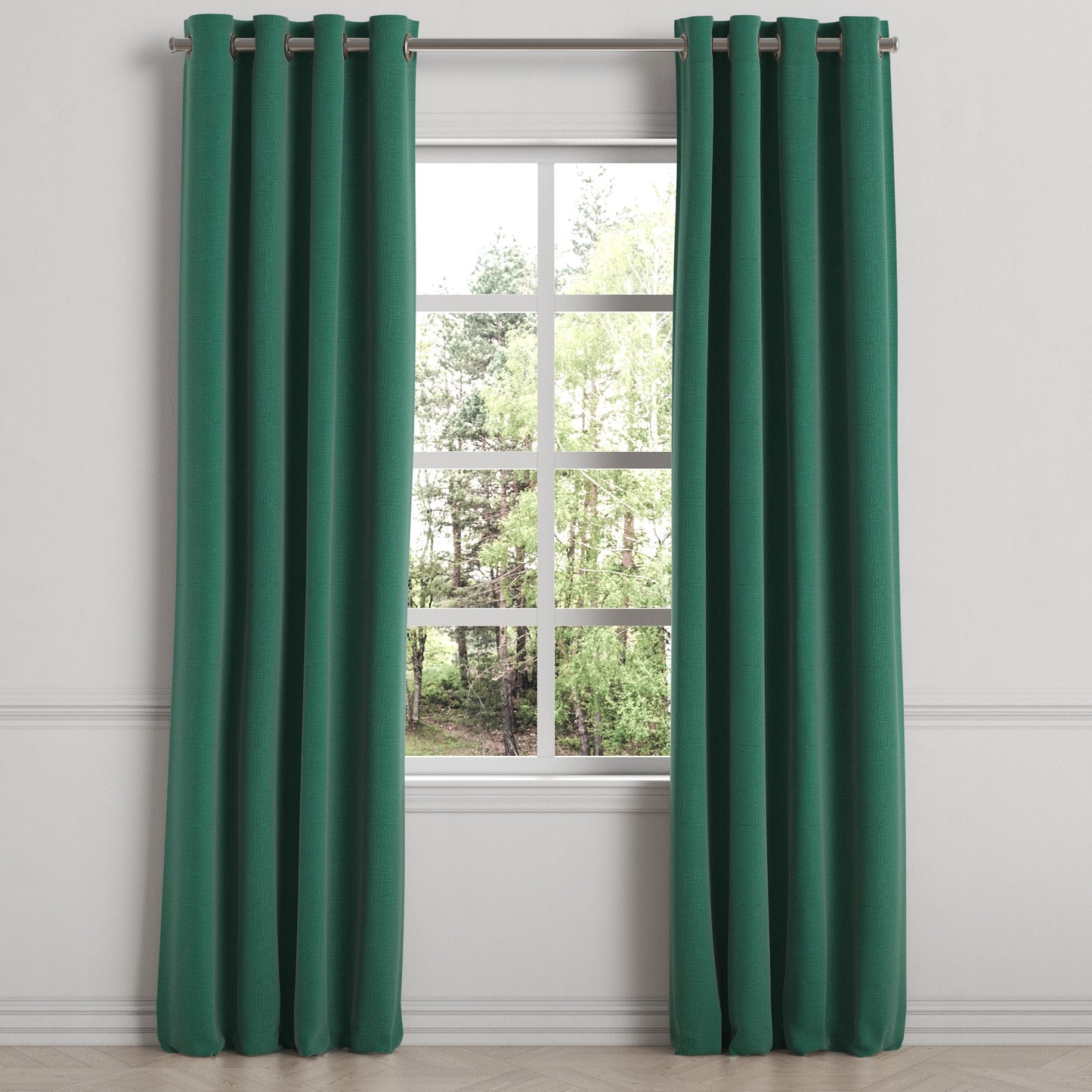 Grommet Drapery in Slubby Linen - Spruce