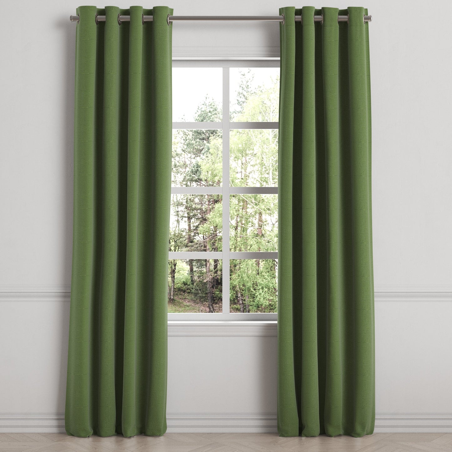 Grommet Drapery in Slubby Linen - Clover