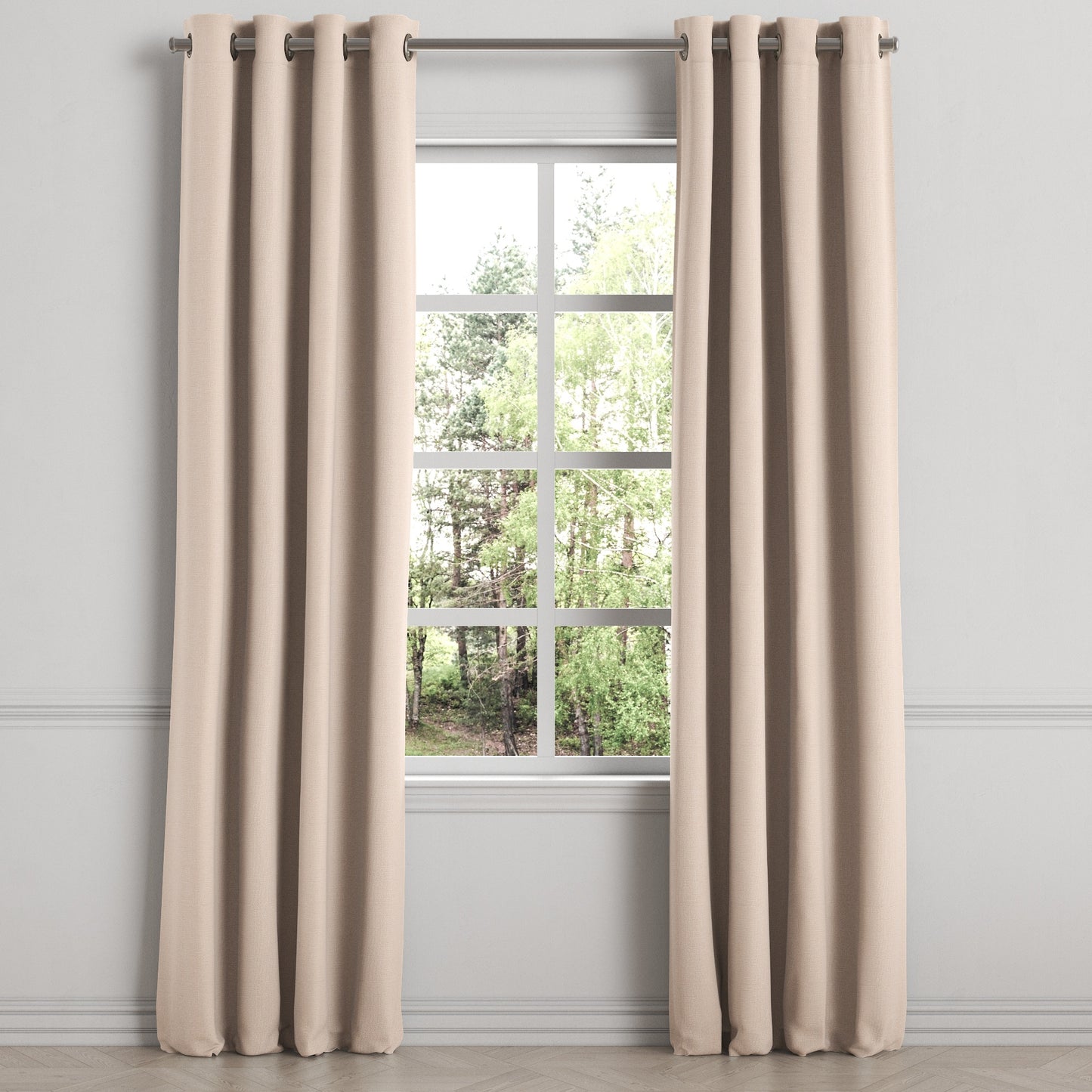 Grommet Drapery in Slubby Linen - Cashmere