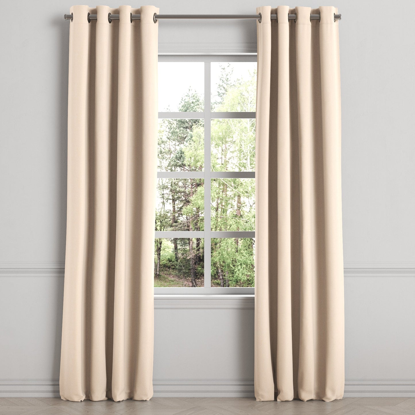 Grommet Drapery in Slubby Linen - Cream