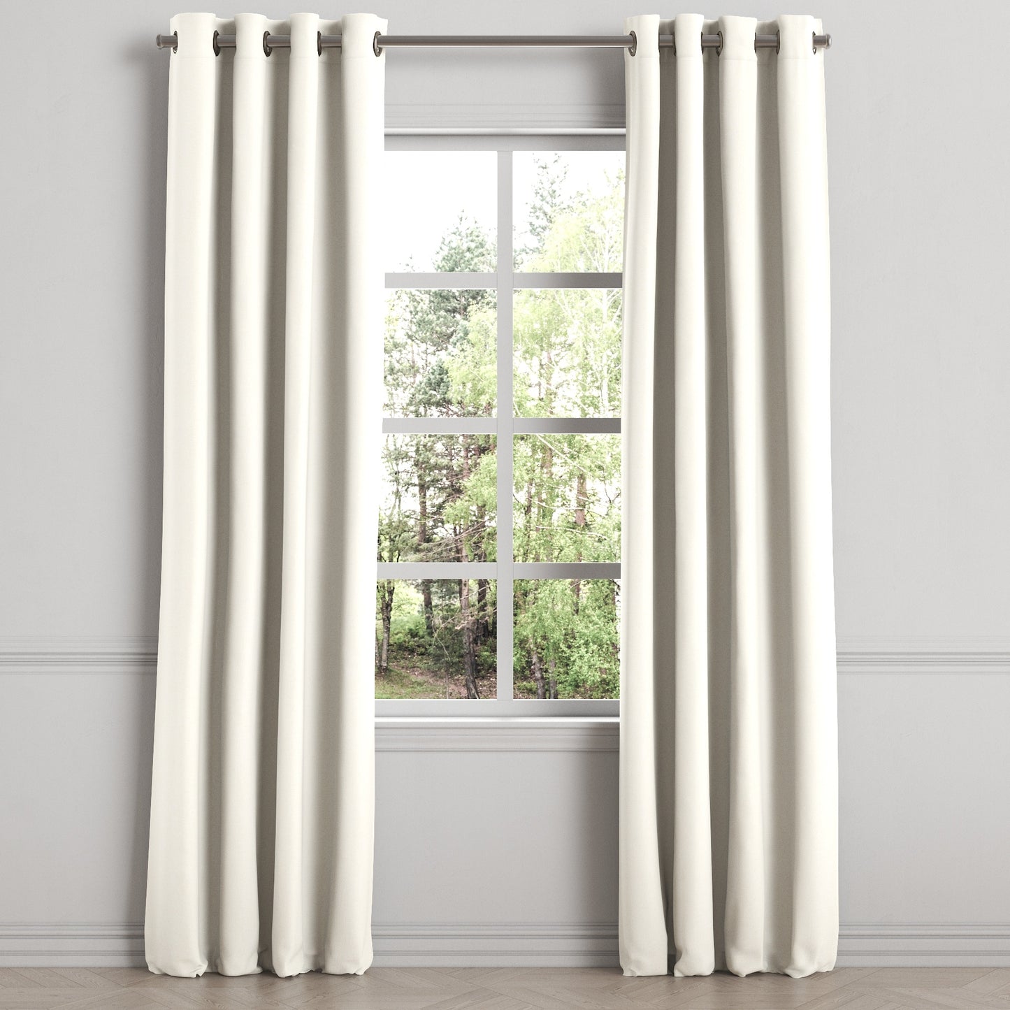 Grommet Drapery in Slubby Linen - White